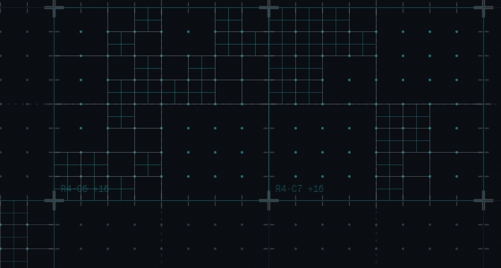 Quadrant grid at 1:1