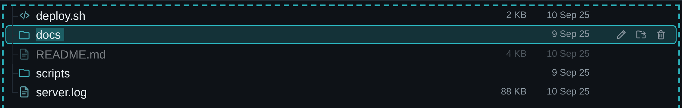 Dark theme: the same drag