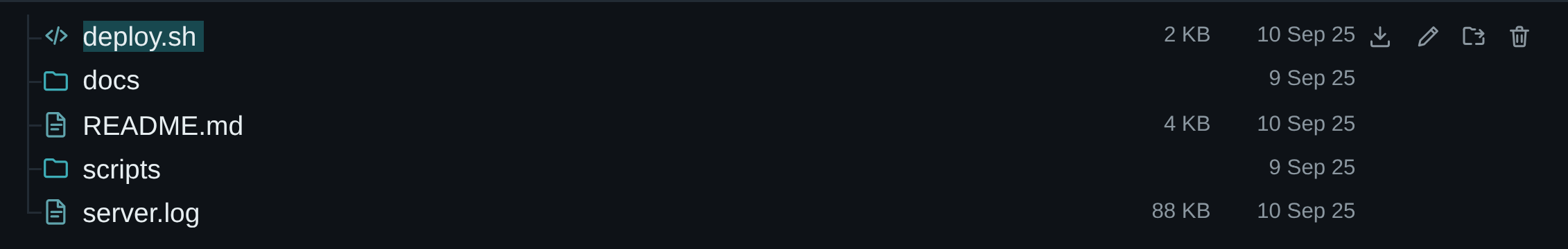 Dark theme: the same row and band