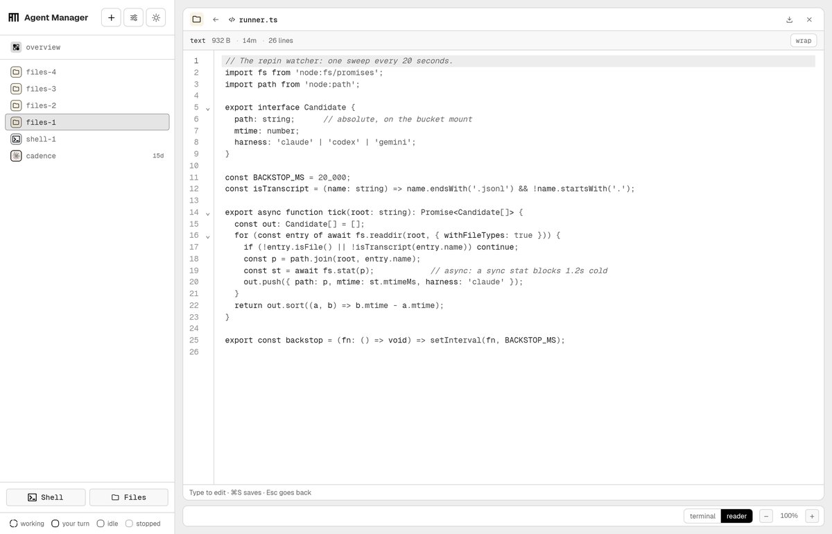 A TypeScript file in the Mono palette