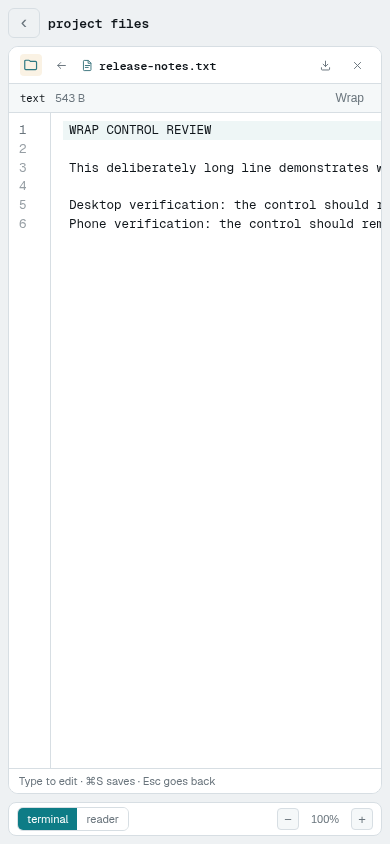 Phone before: Wrap appears as borderless text